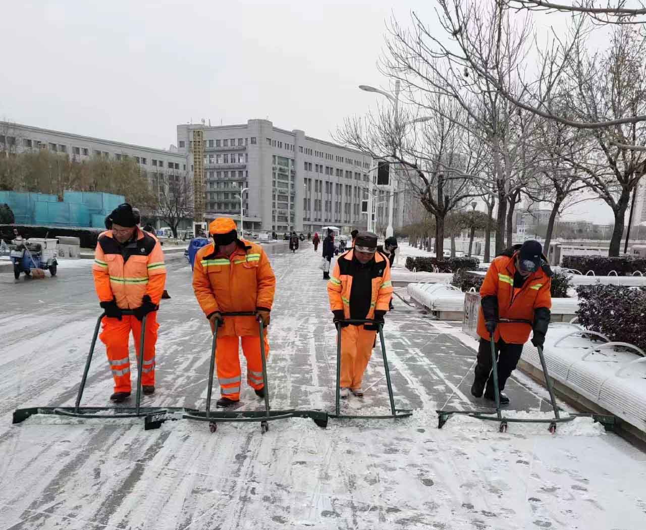 以雪為令 保障出行 | 大雪紛飛而至，華富人清雪忙